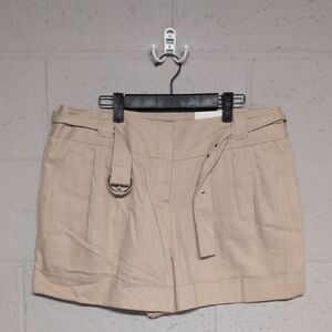 Apt. 9 Women's Beige Cargo Shorts Linen Blend, Size 14 NWT, Vacation Ready